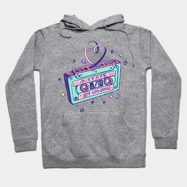 80s love songs mixtape Hoodie by Paolavk